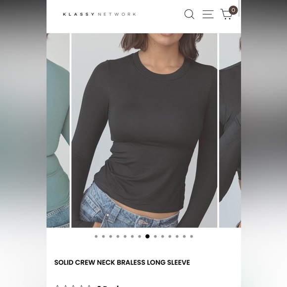 Solid Crew Neck Braless Long Sleeve - Picture 1 of 2